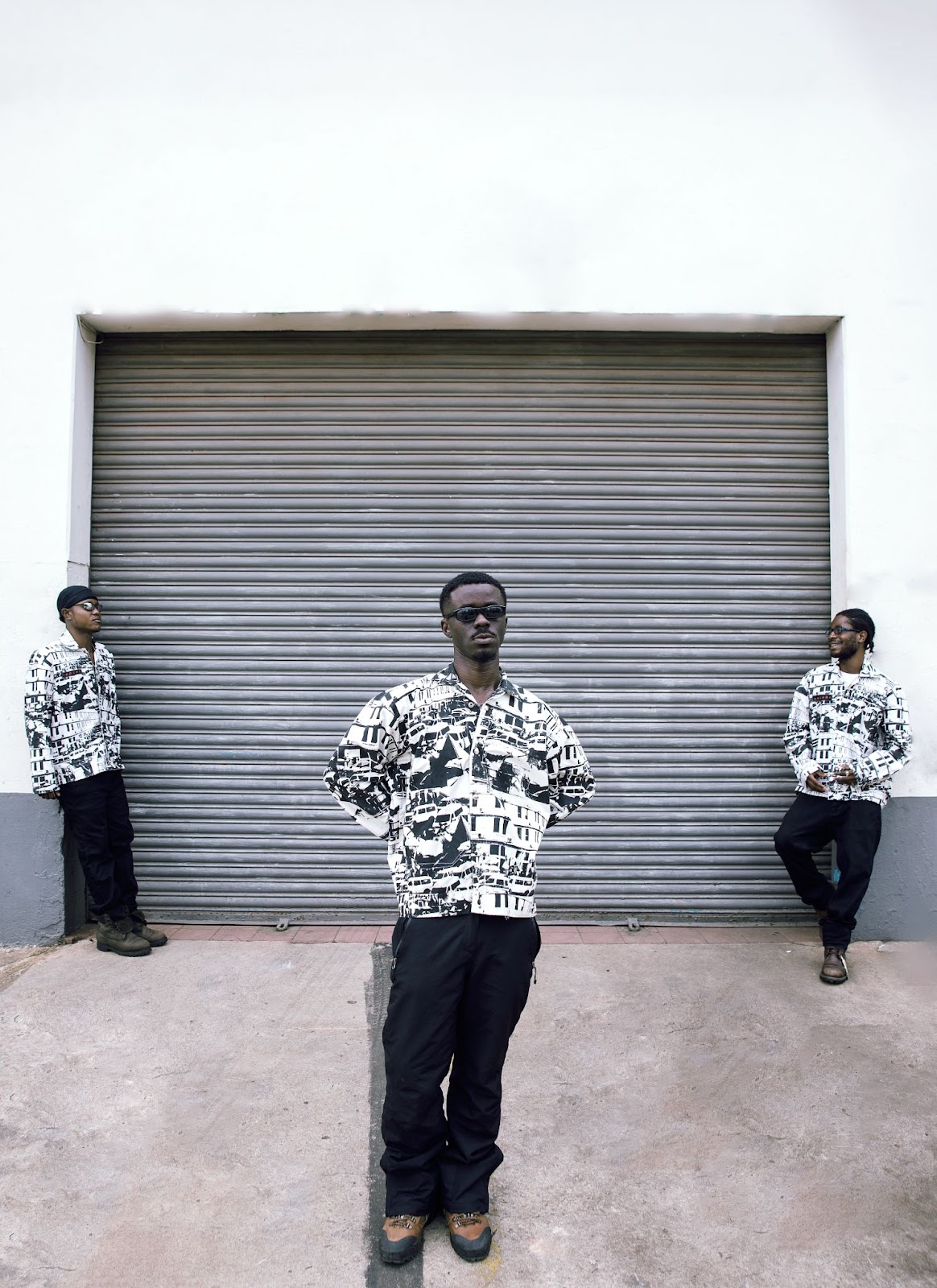 A group of adum boys wearing jacket from HADORF’s Tales from the Trap collection
Street-style shoot in Adum for HADORF launch campaign

