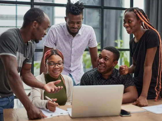 A group of creatives collaborating on a project, symbolizing teamwork, innovation, and shared vision.
