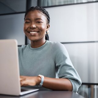 Social media manager. Social media jobs. Female social media manager.