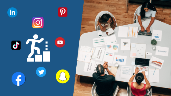 Young professional working on social media content strategy