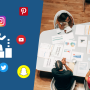 Young professional working on social media content strategy